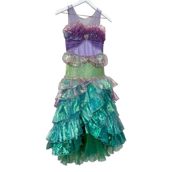 Disney Store Deluxe Ariel Little Mermaid Costume Dress Girls Size 10 L - Picture 5 of 10